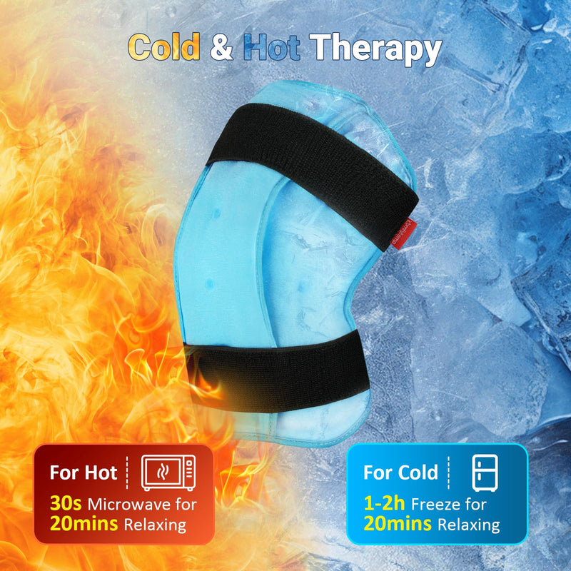 Comfytemp 3D Knee Ice Pack Wrap for Injury Reusable Gel, Knee Cold Pad Brace Physical Therapy for Meniscus Tear, Leg Pain, Replacement, Arthritis, Muscle Recovery, After Surgery Use 1.0 - BeesActive Australia