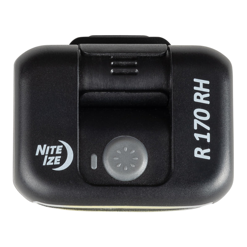 Nite Ize Radiant 170 Rechargeable Clip Light - Rechargeable Headlight for Hiking, Camping & More - Adjustable Headlamp for Hats & Straps - 170 Lumen Light - Black