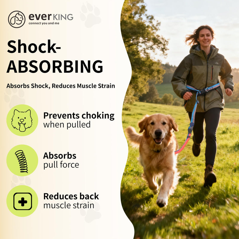 ‌EVERKING 6ft Hands-Free Dog Leash - 6-in-1 Adjustable with 360° Rotating Buckle, Night Reflective & Shock Absorbing for Large/Small Dogs (Up to 120lbs) (Dark Blue) Dark blue - BeesActive Australia