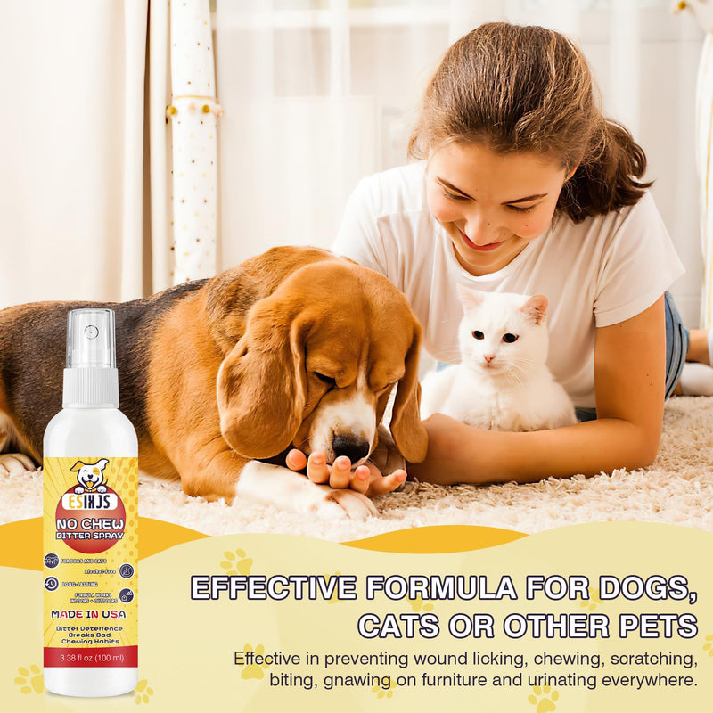 No Chew Spray for Dogs Cats Bitter Apple Spray for Puppy 10.14 Fl Oz Stop Dogs Cat from Chewing Furniture Spray Anti Licking for Dog Cat Yuck Bitter Spray Deterrent for Gentle on Skin Alcohol Free