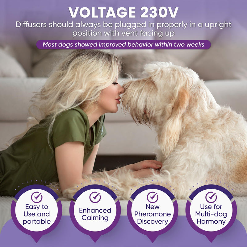 TopSum Dog Calming Plug In: Premium Dog Calming Kit - Calming For Dogs Fireworks - Calming Plug Ins For Dogs - Pheromone Diffuser For Dogs, 2 Pack (Light Purple) Light Purple