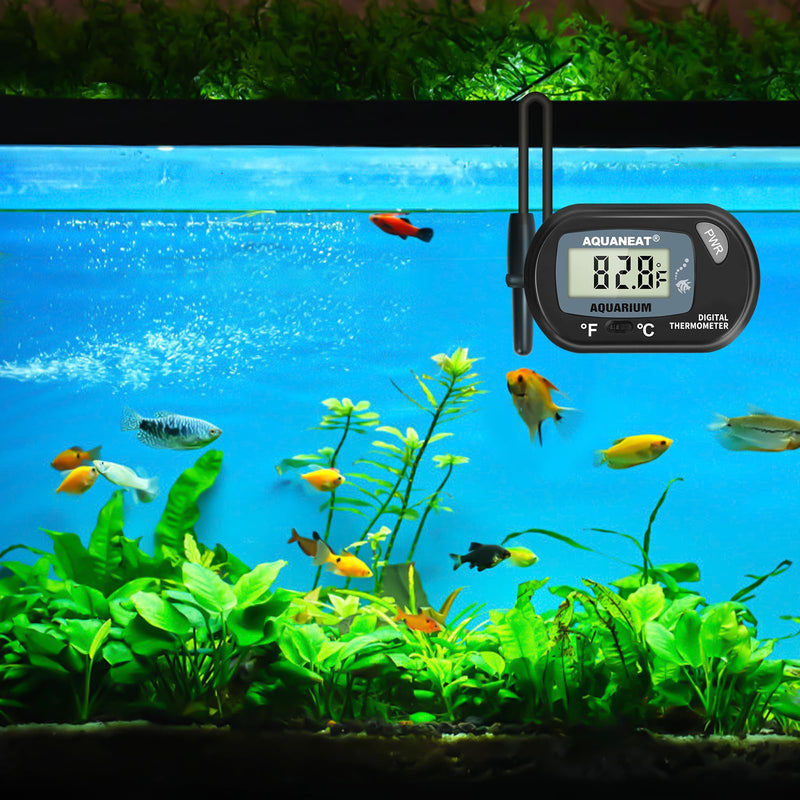 AQUANEAT Aquarium Thermometer, Fish Tank Thermometer, Digital Temperature Test, with Large LCD Display (6 Packs) 6 Packs