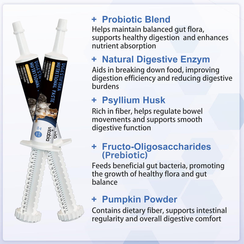 Probiotic Paste for Dogs & Cats | Dog Diarrhoea Treatment & Anal Gland Support | Digestive Supplement with Prebiotic & Probiotic for Gut Health & Digestive Balance (60 ml) 60 ml (Pack of 1)
