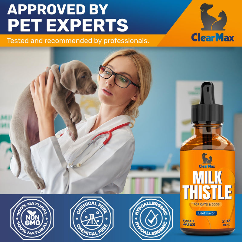 Milk Thistle for Dogs and Cats – Milk Thistle Supplement for Dogs and Cats – Kidney Support – 2 Oz - PawsPlanet Australia
