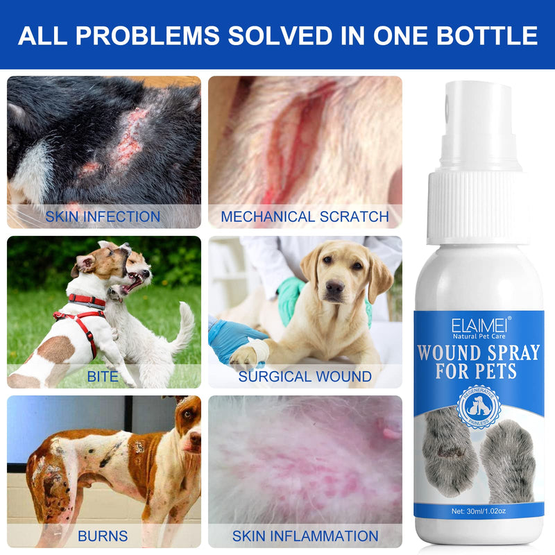 Dog Wound Care Spray - Wound Spray for Pets - Healing Aid and Skin Repair, Clean Wounds, Relieve Dog Skin Allergies - Helps with Rashes, Hot Spots, Itch, Skin Irritation, Bites & Burns (2 pack) 2 pack - BeesActive Australia