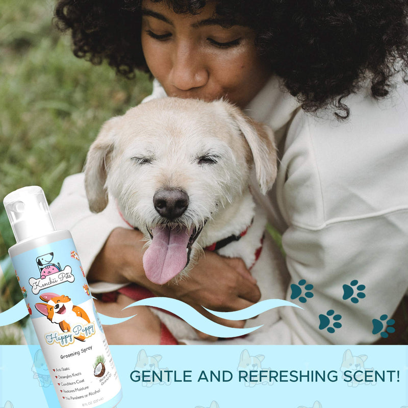 Professional Pet Grooming Spray for Puppies and Dogs | All-Natural Scented Moisturizing Dog Detangler Spray | Puppy Conditioner Coat Shine Spray | Dog Grooming Supplies Happy Puppy - PawsPlanet Australia