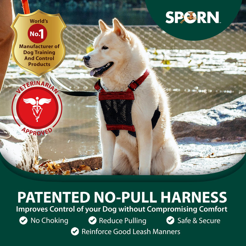Sporn No Pull Dog Harness for Large Dogs, Red Mesh Dog Harness, Durable Nylon Dog Harness No Pull, Breathable & Easy Dog Body Harness, Dog No Pull Harness for Large Dogs Provides to Large Breeds Large/XL - BeesActive Australia