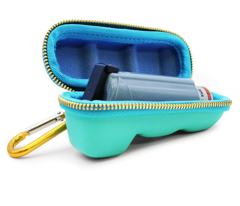 CASEMATIX Turquoise Asthma Inhaler Travel Case, Does Not Include Inhaler Medicine - BeesActive Australia