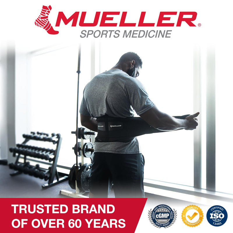 MUELLER Sports Medicine Lumbar Back Brace with Removable Pad, Ideal for Upper and Lower Back Pain, Relief & Support for Men and Women, Strains, Sciatica, Scoliosis Regular Size
