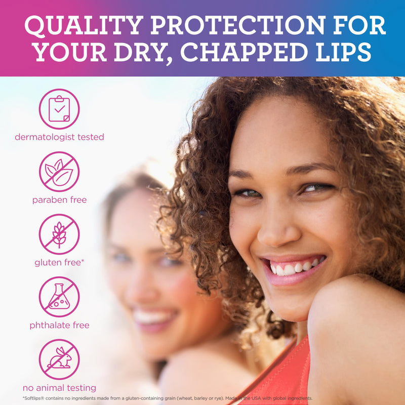 Softlips Daily Lip Moisturizer For Very Dry Lips, Multi-Flavored Lip Balms, Hydrates, Soothes & Prevents Dry, Chapped Lips, Smooth Glide Formula, Dermatologist Tested, Pack of 3 Chap Sticks