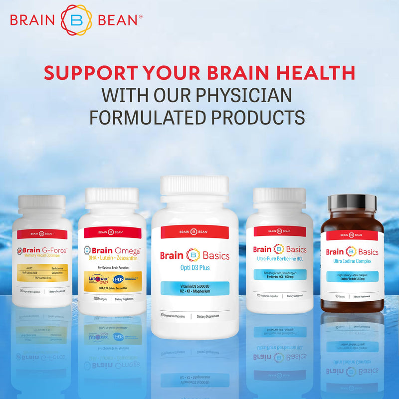 Brain Basic Opti D3 Plus - Vitamin D3 5000 IU with K1, K2, and Magnesium - Brain Support Supplement for Mood, Mind, Memory - Bone, Muscle, and Immune Health - Gluten Free, Soy Free, and Dairy Free