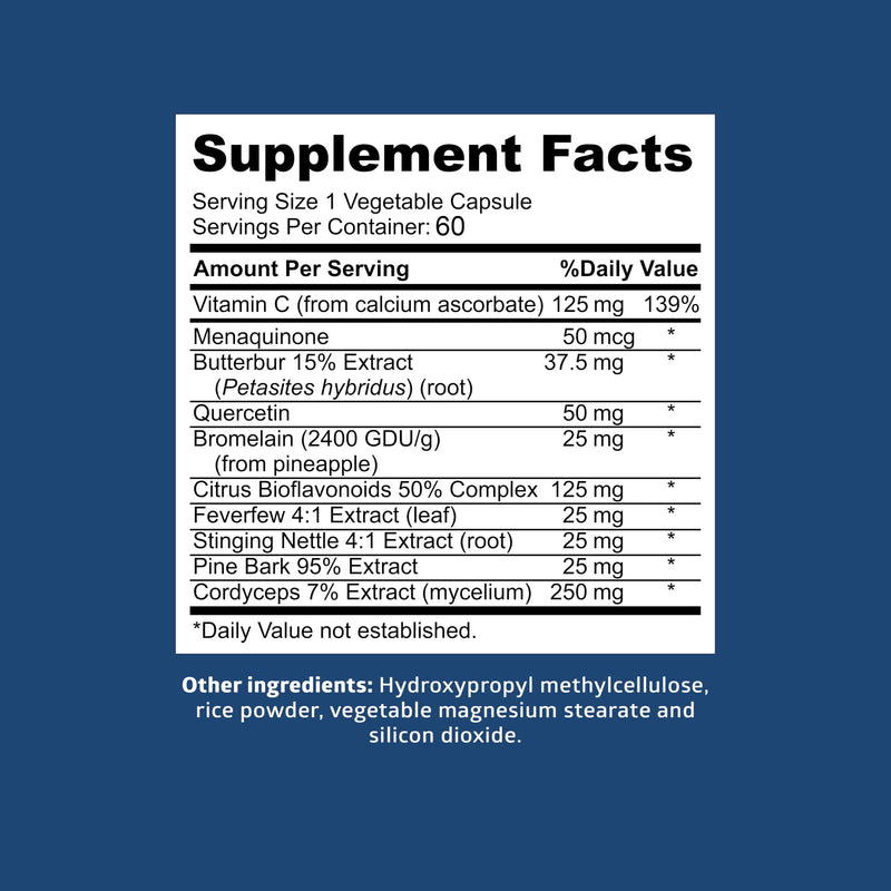 Number One Nutrition N1N Premium Lung Support Supplement [10 Potent Ingredients] Natural Lung Cleanse with Quercetin, Bromelain and Vitamin C to Help Support Respiratory Health, 60 Veg Caps