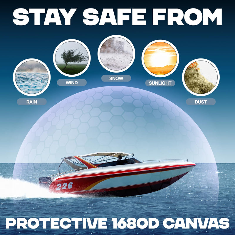 Pontoon Boat Seat Covers - Our 24x22x25 Boat Seat Cover Protects Your Seat from the Elements - Heavy Duty & UV Resistant - Extra Thick 1680D Fabric (Blue) Blue - BeesActive Australia