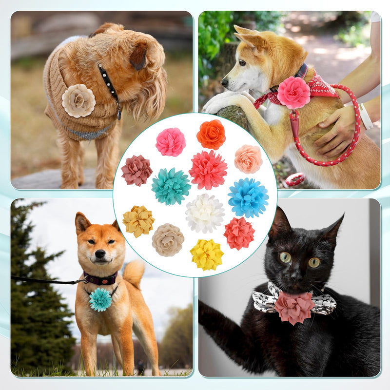12 Pcs Dog Flower Collar Accessory, Dog Collar Flowers, Multi-Color Pet Flower Collars, Pet Flower Bow Ties Dog Flower, Dog Flower Bow Ties Puppy Charms, Pet Collar Flower for Puppy Collar, 3 Style - BeesActive Australia