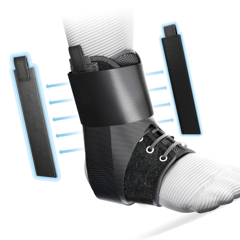 SportLock EZ8, Lace Up Ankle Brace for Women and Men, Ankle Support, Removeable Side Stablizers, Foot Brace, For Sprained or Injured Ankle and More, Ankle Brace for Sports, 2X