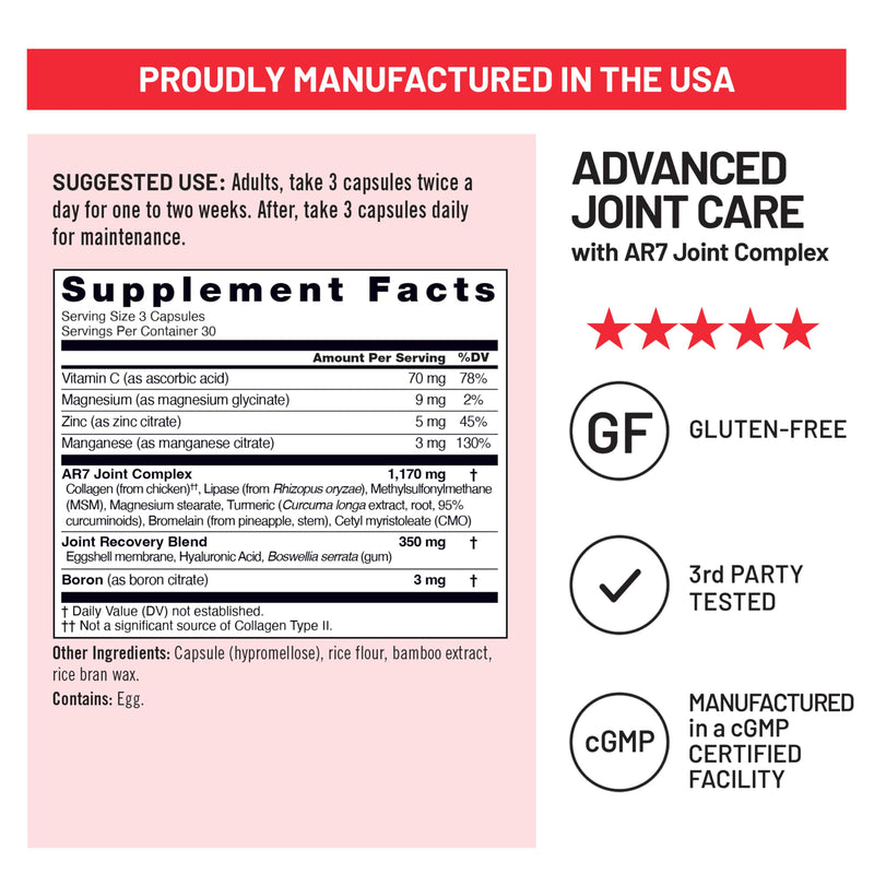 NatureWise Advanced Joint Supplement with Clinically Tested AR7 Joint Complex Ingredient - Comfort & Flexibility Support - Non-GMO, USA Manufactured - 90 Capsules[30-Day Supply]