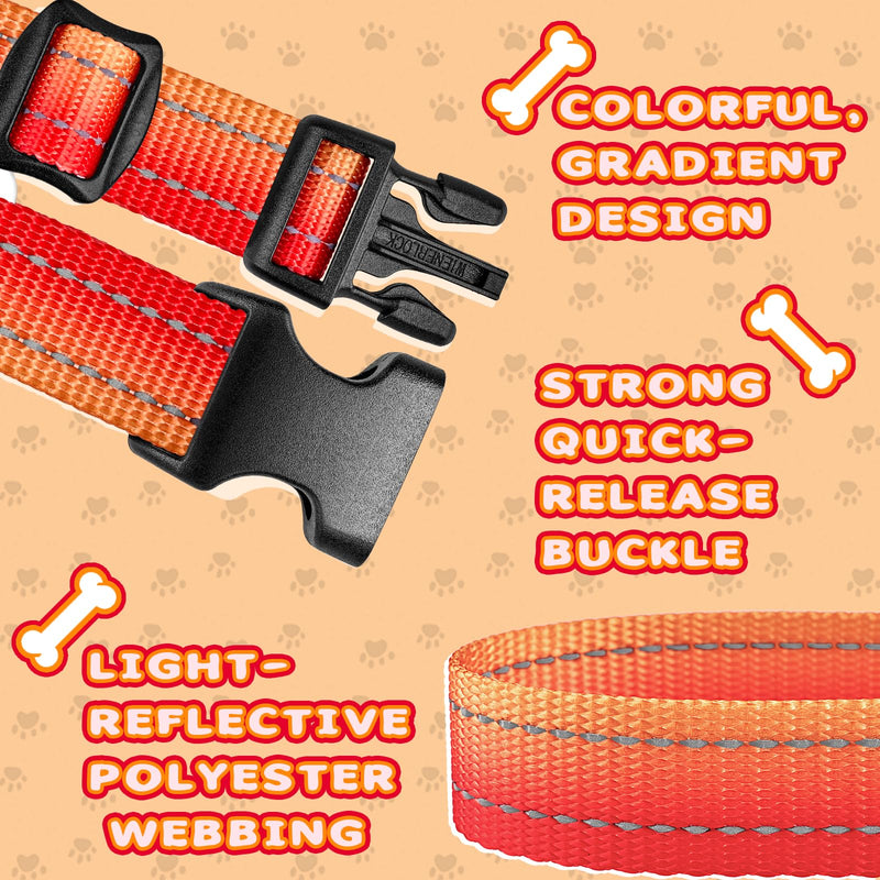 Arblina Martingale Dog Collar, Reflective Pull Stop Collar Dogs for Large Medium and Small Dogs, Nylon Pull Collar with Stop for Dogs Whippets, Greyhounds, Saluki, Orange, S - BeesActive Australia