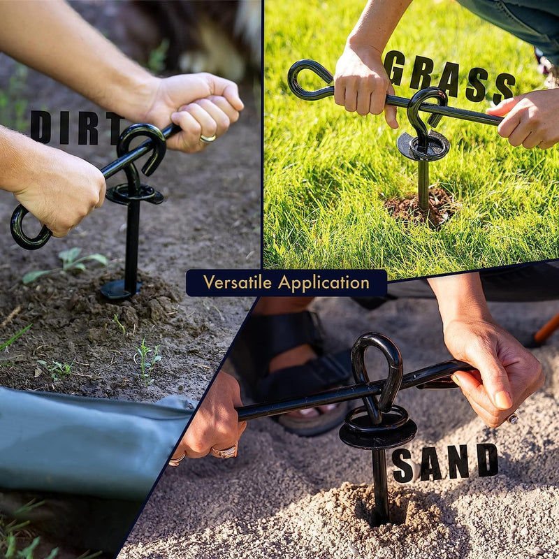 Dog Tie Out Cable and Stake,360° Swivel Dog Yard Stake and Leash - Heavy Duty 304 Stainless Steel Dog Anchor-Holds 1 Large Dogs Over 150LBS Easily-Dog Chain for Yard Outdoor Camping - BeesActive Australia