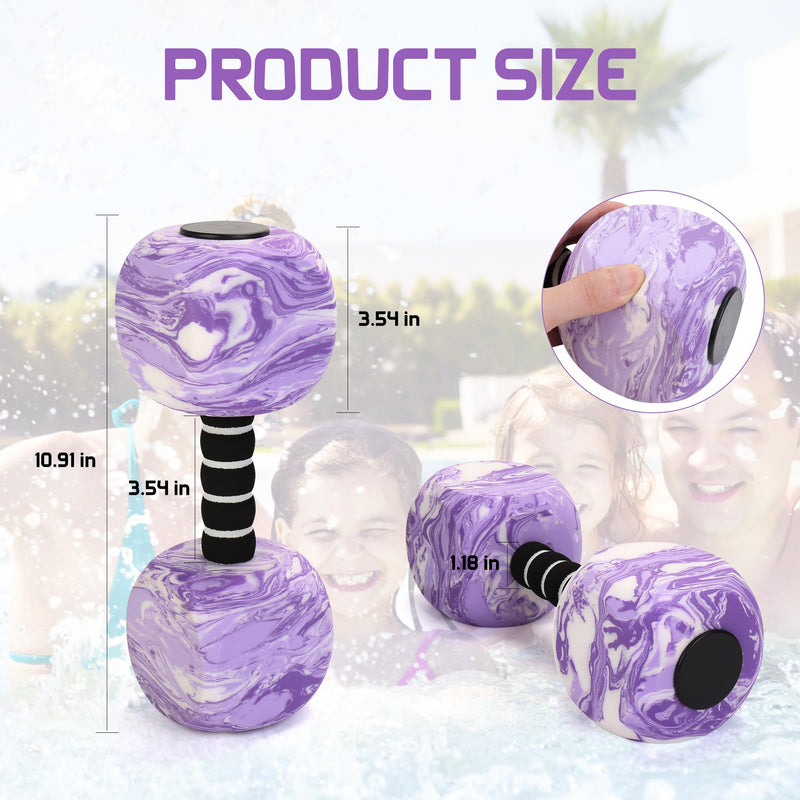 Water Weights for Pool Exercise, EVA-Foam Water Aerobics Equipment, Pool Weights for Women,Kids,Seniors, Water Workouts, Weight Loss Purple