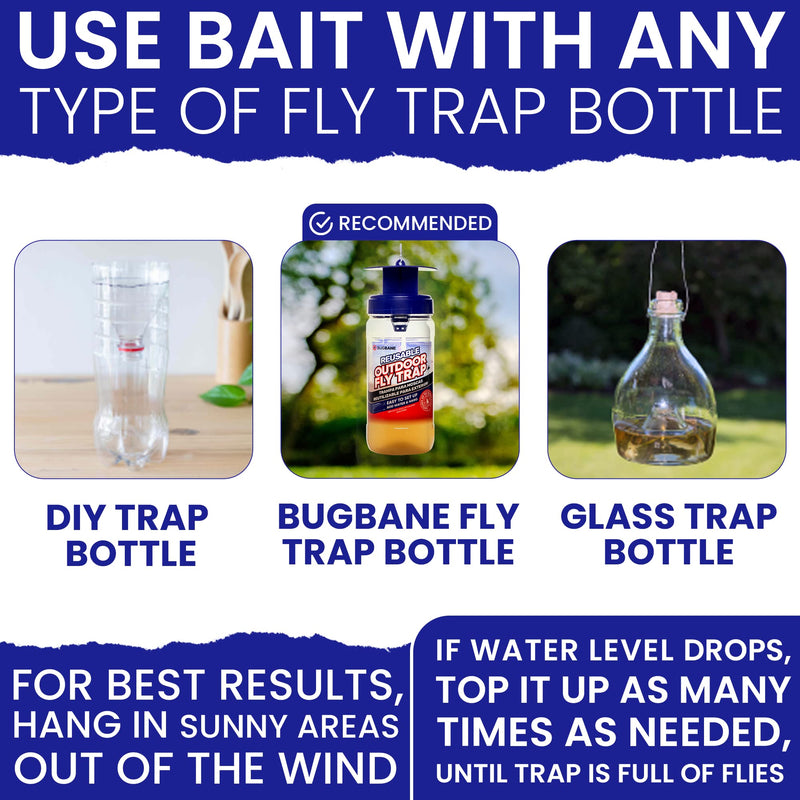 Fly Trap Bait Refills 3x30g. Natural Fly Magnet Bait Refill for All Reusable Outdoor Fly Traps. Fly Bait Refill Packets Fly Attractant Fly Bait Granules. Fly Trap Attractant - BeesActive Australia