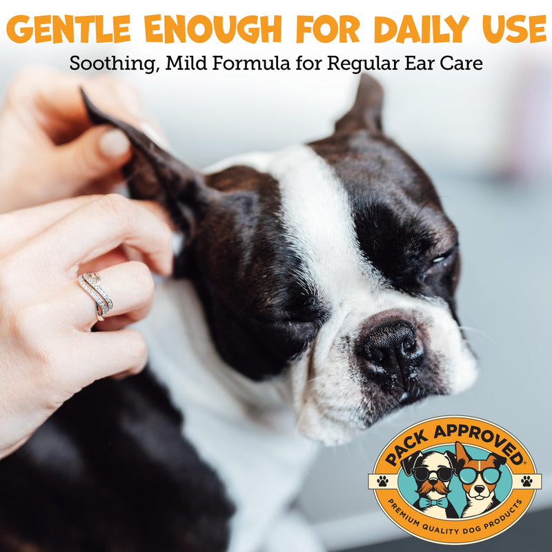 Pack Approved Ear Wipes for Dogs with Aloe Vera & Eucalyptus - Gentle Ear Cleaner for Dogs to Help Remove Wax and Odor - Convenient and Mess-Free Cleaning Pads for Dirty, Itchy Ears - 100 Wipes Regular Wipes