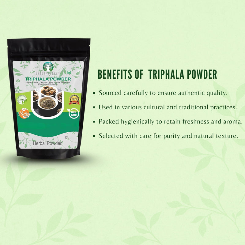 Triphala Powder 200 Gm | Combination of Amla, Haritaki & Bibhitaki | Non GMO | Vegan | GMP Certified