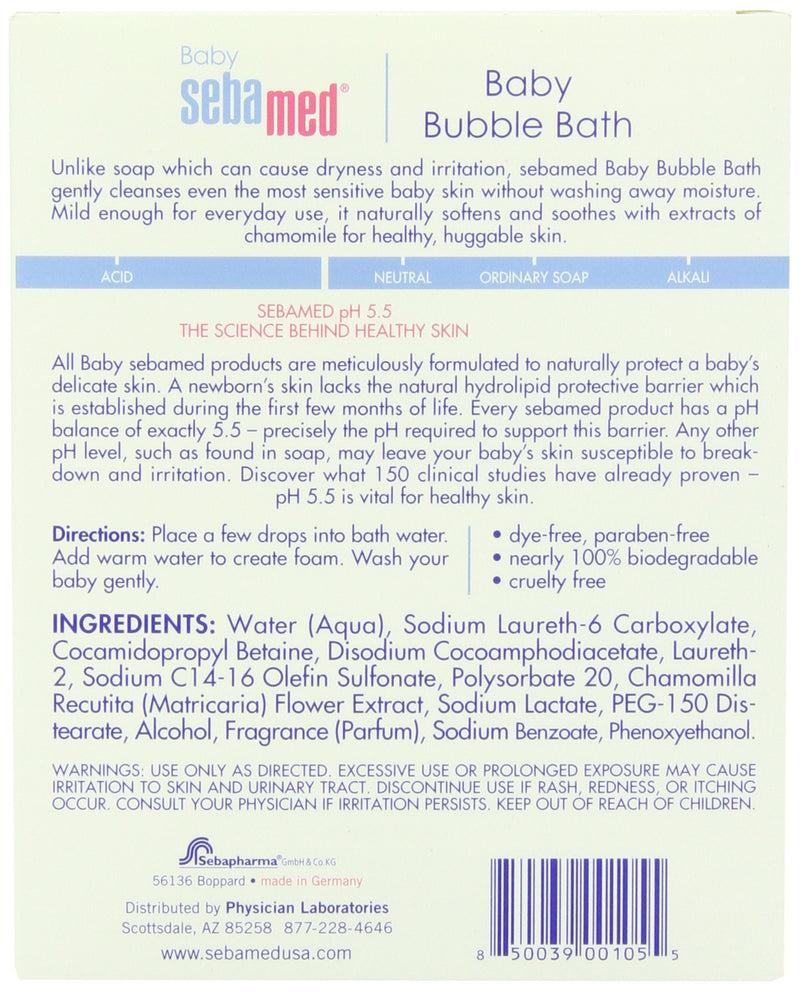 Sebamed Baby Bubble Bath 6.8 Fluid Ounces - Best for Baby's Sensitive Skin - Eczema - Psoriasis - BeesActive Australia