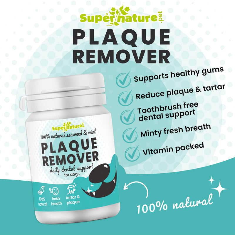 Supernature Plaque Remover for Dogs 60g | 100% Natural Dental Care, Reduces Plaque & Tartar, Promotes Fresh Breath, Oral Health Support, No Toothbrush