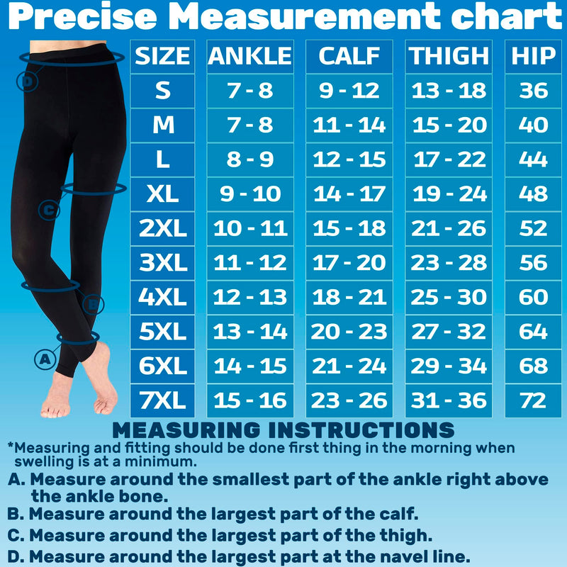 Compression Leggings for Women 20-30mmHg - Footles High Waist Compression Tights for Circulation during Pregnancy, Sports, Workout, Running - Black, Medium - A717BL2