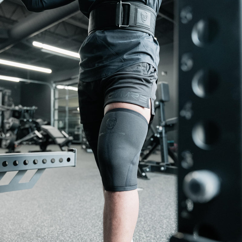Gymreapers Knee Sleeves (1 Pair) With Gym Bag - IPF Approved - Knee Compression Sleeve Support for Squats, Weightlifting, and Powerlifting 7MM Neoprene Sleeves - 1 Year Warranty (Black/Black, Large) Black/Black - BeesActive Australia
