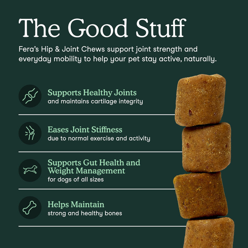 Fera Pets Joint & Mobility Support Bundle for Dogs – Hip & Joint Chews + Fish Oil for Stiffness, Flexibility & Healthy Movement