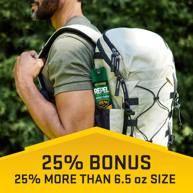 Repel Insect Repellent Sportsmen Formula 25% DEET, 8.125 Ounces, Bonus Aerosol with 25% DEET to Repel Mosquitoes, Ticks, Gnats, Biting Flies, Chiggers and Fleas for Long-Lasting Protection
