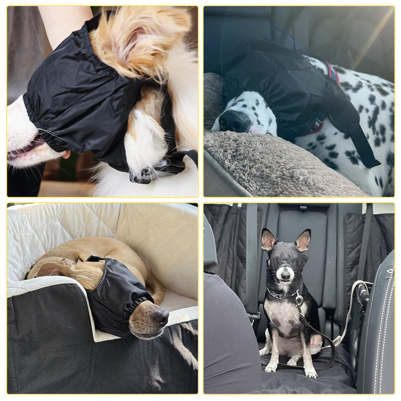 Dog Soothing Cap Dog Cap Eye Mask Calming Dog Eye Mask for Dogs Soothing Eye Mask Nylon Mask, Used for Grooming, Against Bites and Against Car Sickness (L) L - BeesActive Australia