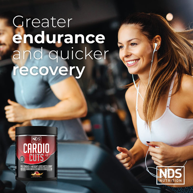 NDS Nutrition 4.0 Pre Workout Supplement - Advanced Weight Loss and Pre Cardio Formula with L-Carnitine, CLA, MCTs, L-Glutamine, and Safflower Oil - Peach Mango (40 Servings)