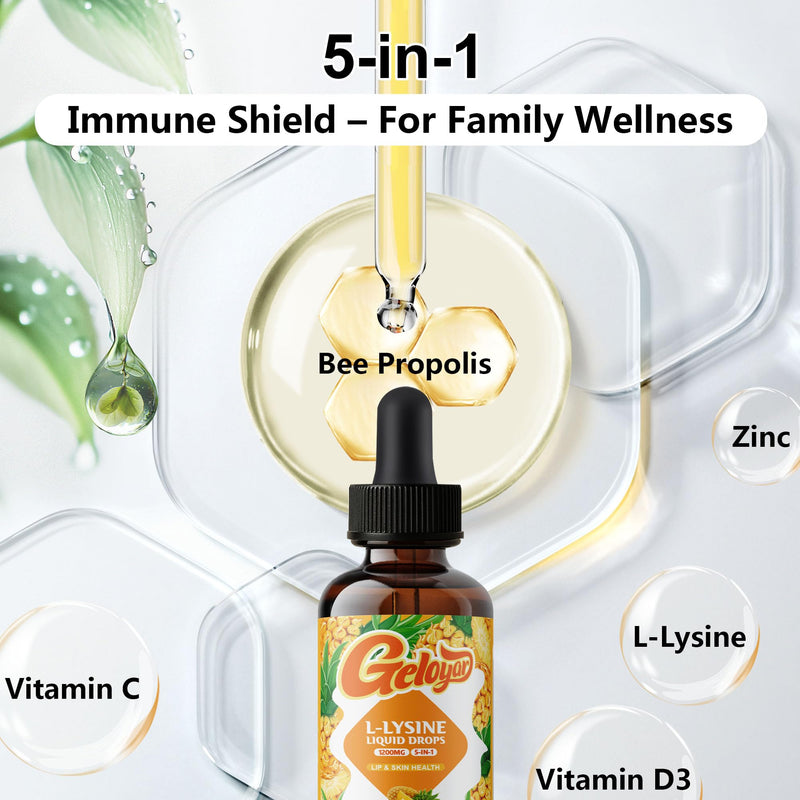 Kids Lysine Drops for Growth & Immune Support, Liquid L Lysine Supplement for Children & Adults, Supports Healthy Development, Tissue Repair, Skin Wellness & Daily Nutrition, Easy Absorption,60 mL