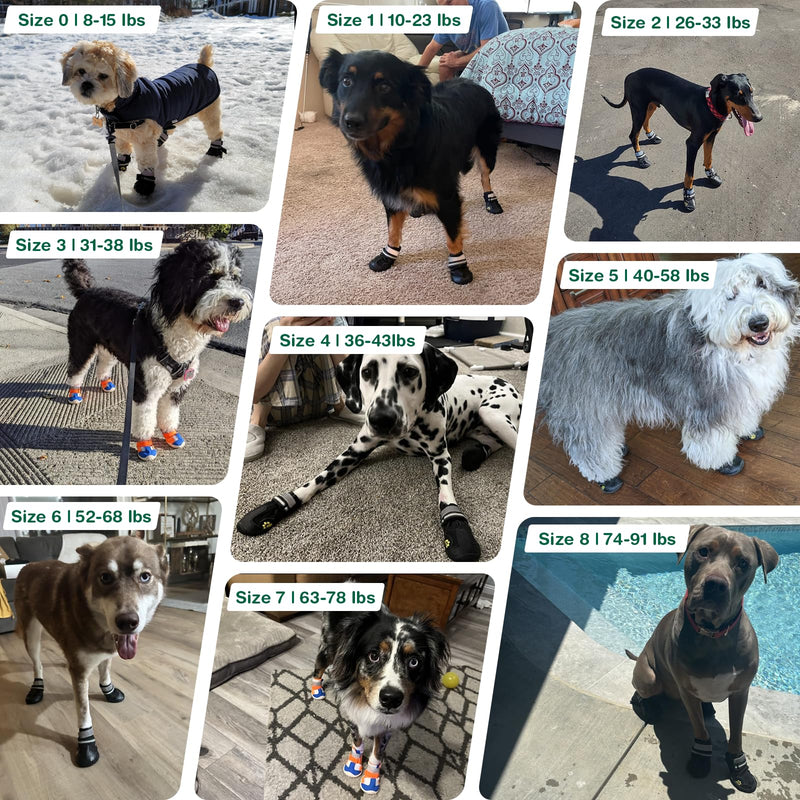 Dog Shoes for Large Dogs, Anti-Slip Dog Boots for Winter Snow, Hot Pavement, Dog Booties & Paw Protectors Size 7 Black #7(2.75" inner width) for 63-78 lbs - BeesActive Australia