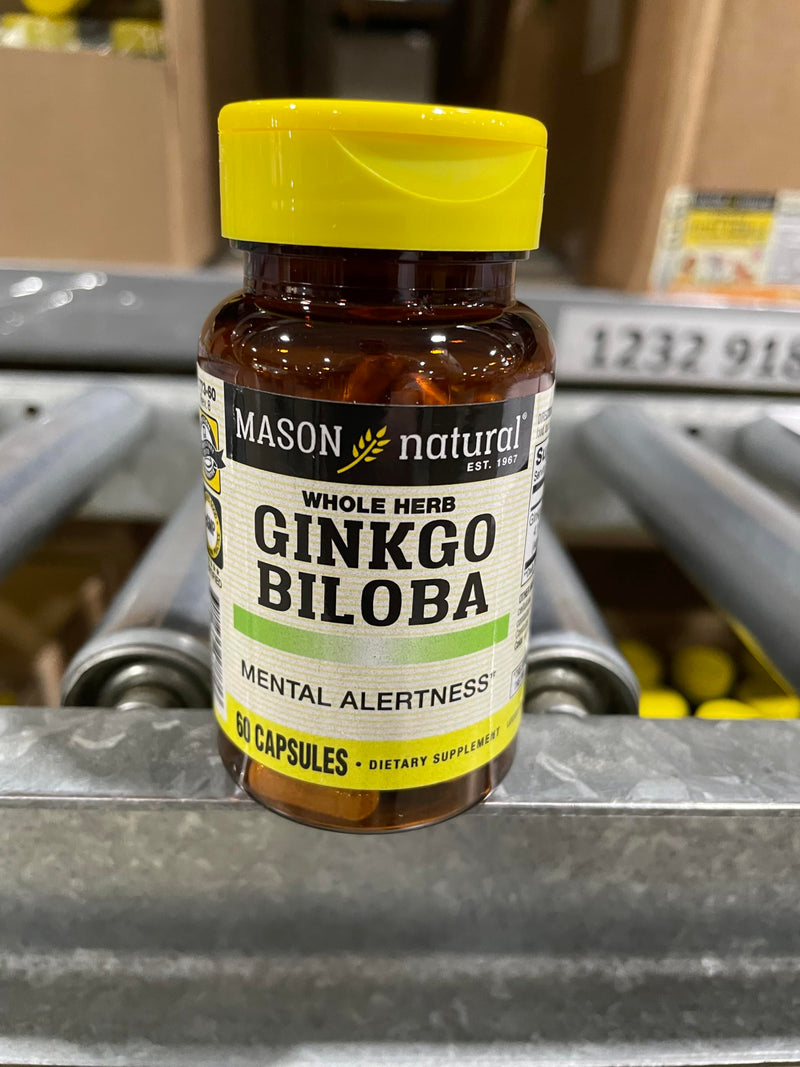 Mason Vitamins Ginkgo Biloba Capsules, 180 Count Unflavoured 180 Count (Pack of 1)