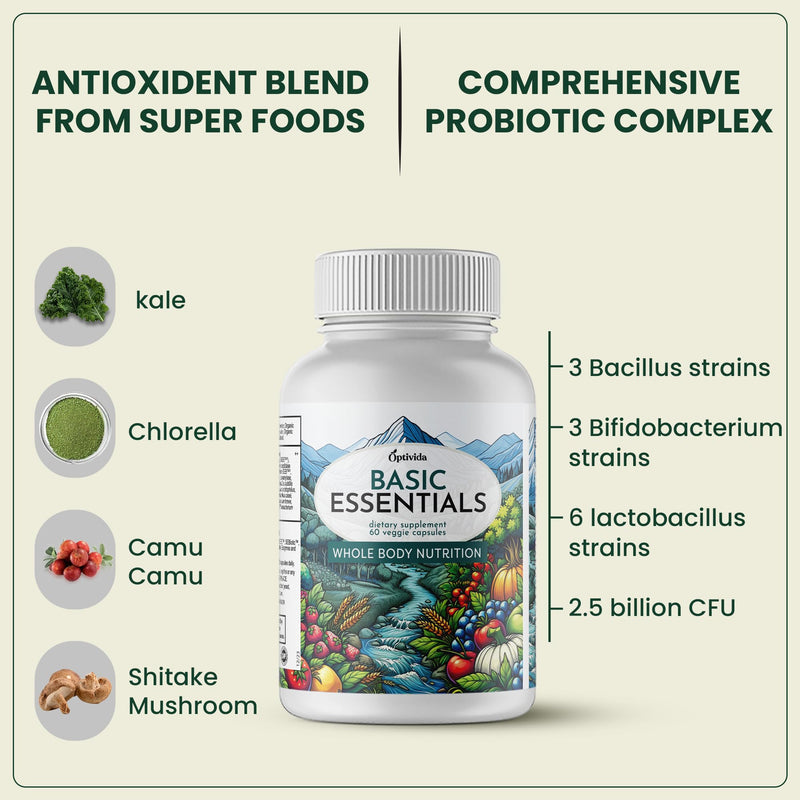 Organic Whole Food Multivitamin for Men & Women w/ Probiotics & Antioxidant | Daily Plant-Based Multivitamins Blends for Whole Body Nutrition - Supports Immune System, Muscles & Energy - 30 Day Supply