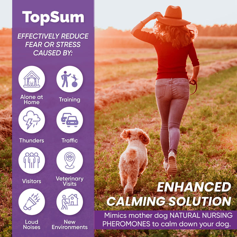 TopSum Dog Calming Plug In: Premium Dog Calming Kit - Calming For Dogs Fireworks - Calming Plug Ins For Dogs - Pheromone Diffuser For Dogs, 2 Pack (Light Purple) Light Purple
