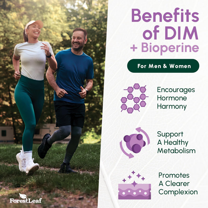 DIM Estrogen Supplement for Women & Men - 300mg DIM Supplement for Women/Men - Diindolylmethane with BioPerine Black Pepper - Support for Metabolism, Hormone Balance, Menopause - 90 Capsules 90 Count (Pack of 1) - BeesActive Australia