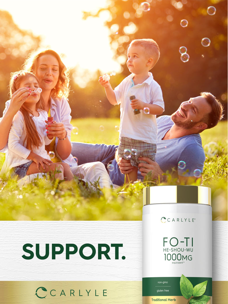 Carlyle Fo-Ti Supplement | 180 Capsules | He-Shou-Wu Root Extract | Non-GMO and Gluten Free