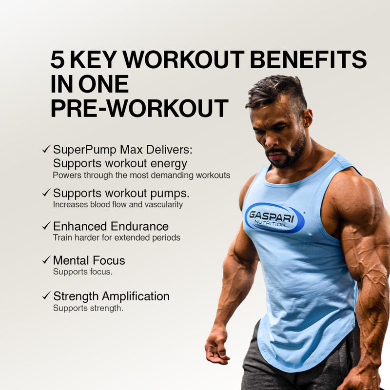 Gaspari Nutrition SuperPump MAX, The Ultimate Pre Workout Powder, Sustained Energy Preworkout, Nitric Oxide Booster, Muscle Growth, Recovery & Replenishes Electrolytes (30 Servings, Grape Cooler)