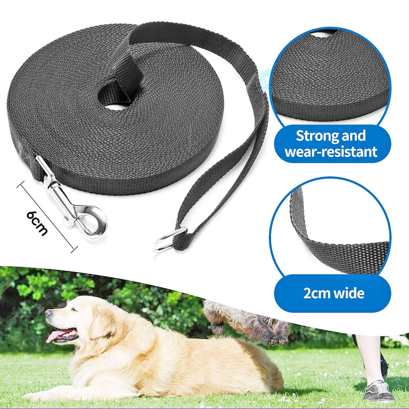 BAAPET 15 ft 20 ft 30 ft 50 ft 100 ft Long Dog Training Leash for Dog Training, Play, Camping, or Backyard Lead with Training Clickers for Small, Medium and Large Dogs or Cats (30 Feet, Black) 30 Feet - BeesActive Australia
