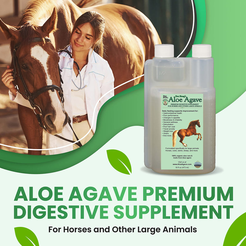 Original Udder Balm Doc Hoag’s Aloe Vera+Agave Premium Horse Supplement for Gut Health, Natural Equine Gastric Support & Stress Relief, Support Ulcer Improvement for Horses and Other Large Animals 16 Fl Oz - BeesActive Australia