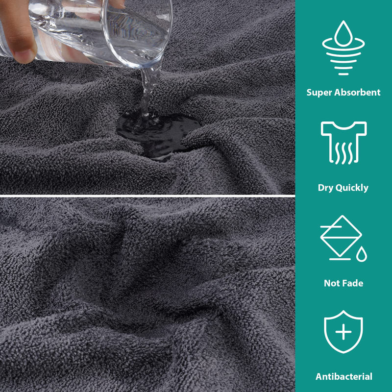 PETTOM dog bathrobe, dog bathrobe, extra absorbent, dog bathrobe, microfiber, quick-drying, dog drying coat for large dogs (L, grey) L - BeesActive Australia