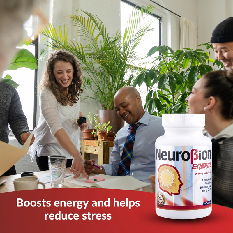 60 Caps Neurobion Energy - Amino Acids Vitamin B1 B2 B6 B12 - Increases Brain Alertness & Stamina | One a day supports normal metabolism and nervous system function; sealed, authentic import 60 Count (Pack of 1)