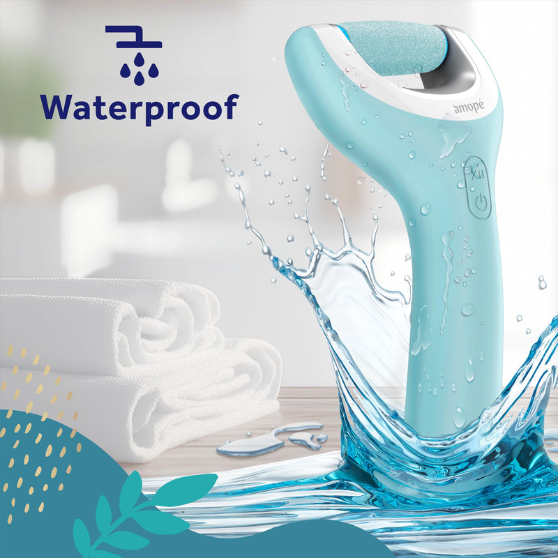 Amope Pedi Perfect Pro Wet & Dry Electric Foot File Callus Remover Kit, Waterproof, Rechargeable, Pedicure Tool for Feet, Removes Hard, Dead Skin, Feet Scrubber w/ Diamond Crystals, w/ 3 Roller Heads Amope Pedi Pro - BeesActive Australia