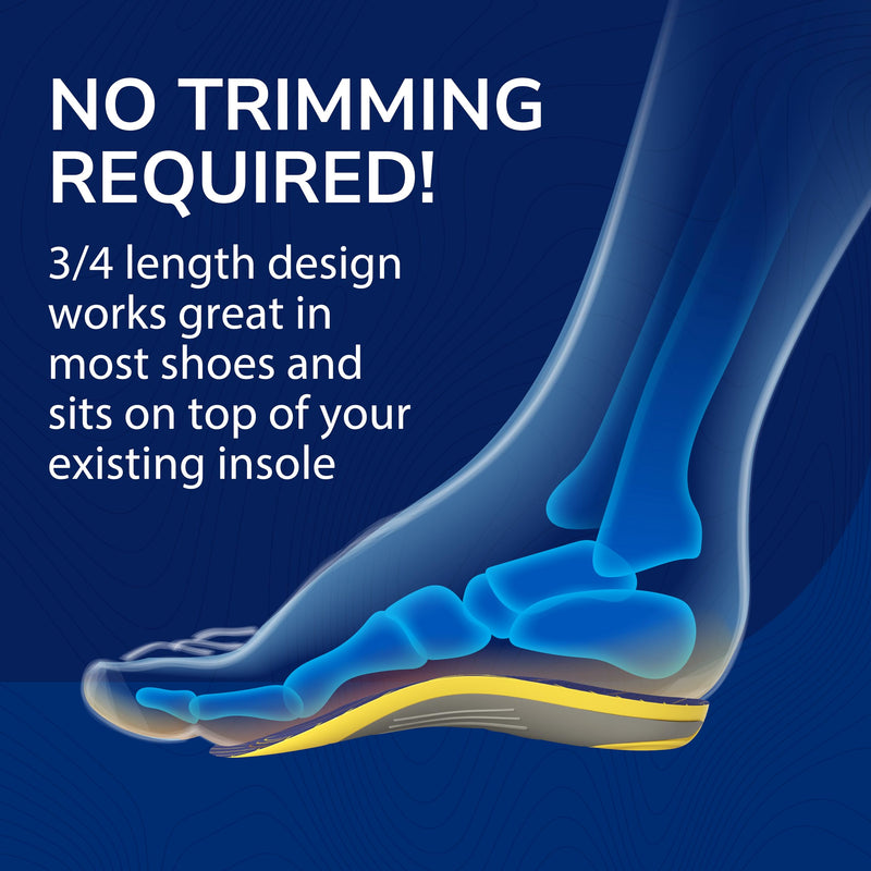 Dr. Scholl’s Custom Fit Orthotics 3/4 Length Arch Support Shoe Inserts - Plantar Fasciitis Relief Insoles for Men and Women, Immediate All-Day Total Lower Body Pain Relief, FSA HSA Eligible, CF130