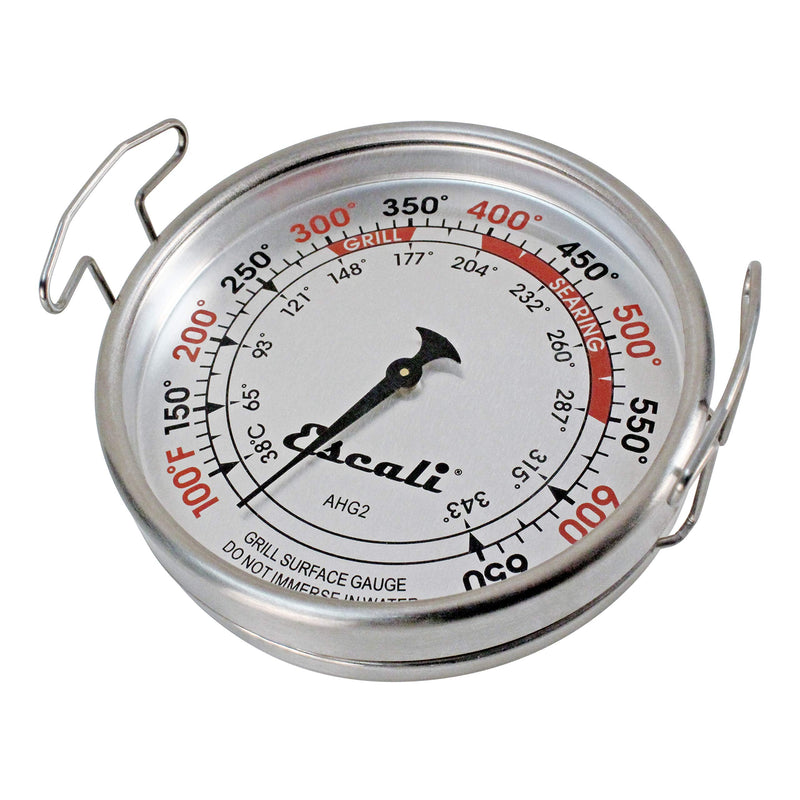 Escali AHG2 Stainless Steel Extra Large Direct Grill Surface Thermometer, Searing Temperature Zones 100-600F Degree Range XL - BeesActive Australia