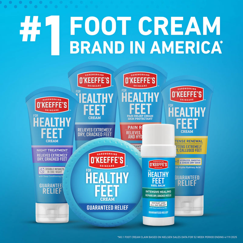 O'Keeffe's for Healthy Feet Foot Cream - 6.4 oz Jar (1 Pack) - Guaranteed Relief for Extremely Cracked, Dry Feet, Repairing Skincare, Instantly Boosts and Retains Moisture Levels 6.4 Ounce (Pack of 1) - BeesActive Australia